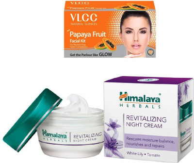 

Himalaya Revitalizing Night Cream, Papaya Fruit Facial Kit(Set of 2)