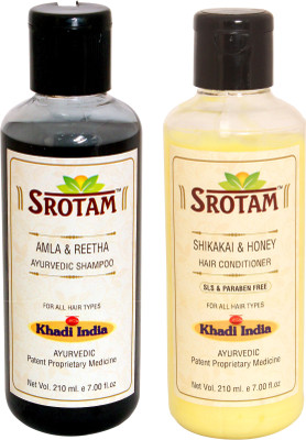 

Srotam Amla & Reetha Shampoo And Shikakai & Honey Conditioner Sls-paraben Free (Set Of 1 Bottle Each)(Set of 2)