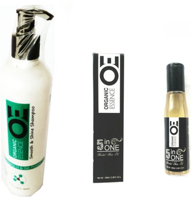 

Organic Essence Smooth and Shine Shampoo with Vitamin H, Silk Protein-500ml & 5 in 1 Herbal Hair Oil-100ml.(Set of 1)