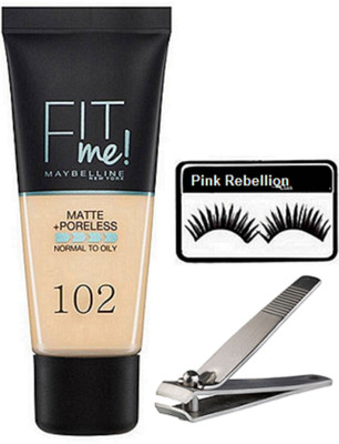 

Pink Rebellion Eyelashes & Fit Me Foundation & Nail Cutter(Set of 3)
