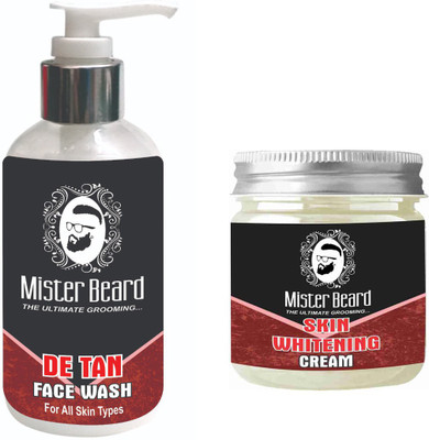 

Mister Beard DE TAN FACEWASH WITH SKIN WHITENING CREAM(Set of 2)