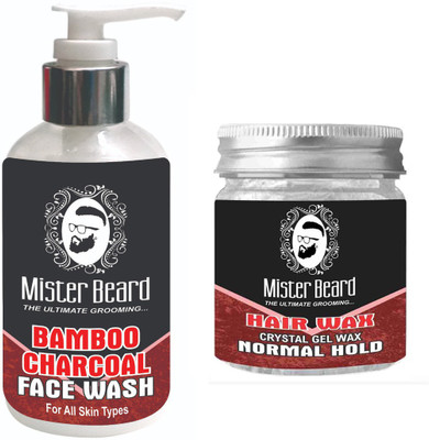 

Mister Beard BAMBOO CHARCOAL FACEWASH WITH HAIR WAX NORMAL(Set of 2)