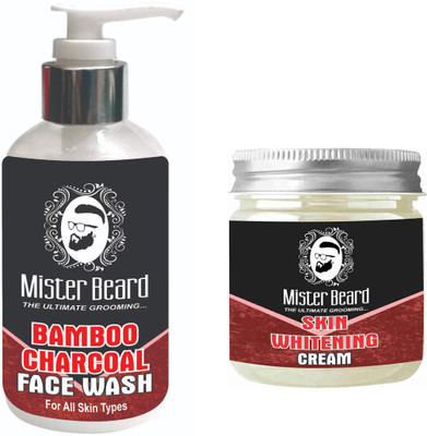 

Mister Beard BAMBOO CHARCOAL FACE WASH WITH SKIN WHITENING CREAM(Set of 2)