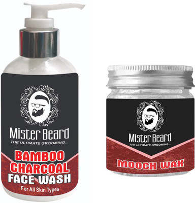 

Mister Beard BAMBOO CHARCOAL FACE WASH WITH MOOCH WAX(Set of 2)