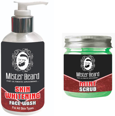 

Mister Beard SKIN WHITENING FACEWASH WITH MINT SCRUB(Set of 2)