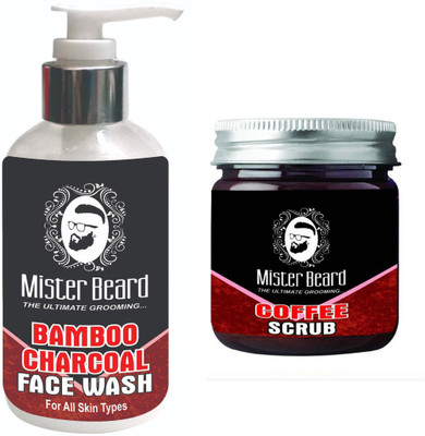

Mister Beard BAMBOO CHARCOAL FACEWASH WITH COFFEE SCRUB(Set of 2)