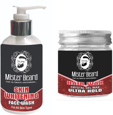 

Mister Beard SKIN WHITENING FACEWASH WITH HAIR WAX ULTRA(Set of 2)