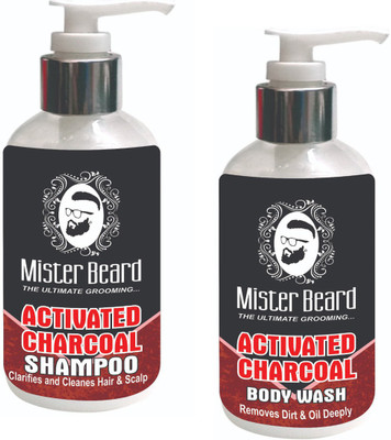 

Mister Beard ACTIVATED CHARCOAL SHAMPOO WITH CHARCOAL CONDITIONER(Set of 2)