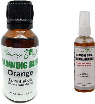 

Glowing Buzz Combo of orange essential oil and luxurious hair oil(Set of 2)