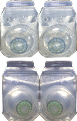 

CRYSTAL EYE Blue green monthly contact lens Monthly Contact Lens(0.0, blue, green, Pack of 2)