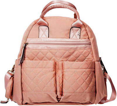 

Kiddale Set of 5 Baby Diaper Bag Backpack Large Capacity Nappy Bag Mummy Travel Bag Multifunction Baby Organizer Bag with independent laptop compartment and 14 pockets including 3 Pockets for bottles,a separate wipe pouch, stroller strap, Diaper bag(Pink)