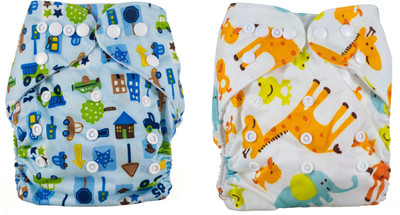 

Wishkey Adjustable Reusable Washable Cloth Diaper Type Nappy Pants For New Born Baby Pack of 2,With 1 Absorbent Wet Free Insert For Babies All in one Small,Medium, Large,XL Size Diapers Pants For 0-2 years Kids - New Born(2 Pieces)