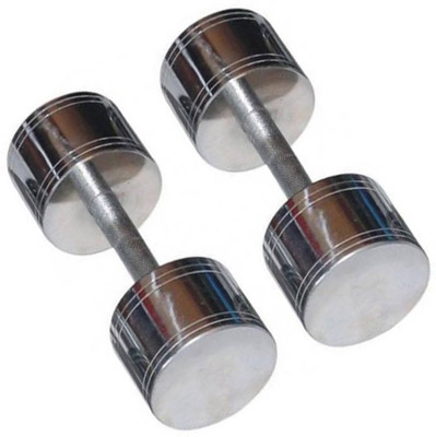 

Faiydashop 2 Kg * 2 Pcs STEEL CHROME PLATED Fixed Weight Dumbbell(4 kg), Silver