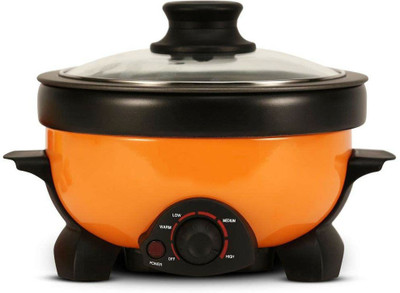 Shrih SHV-4287 Rice Cooker, Food Steamer, Deep Fryer(1.1, Orange and Black)