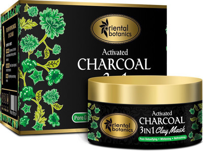 

Oriental Botanics Activated Charcoal 3 IN 1 Clay Mask- With Vitamin C, Menthol and Charcoal(100 g)