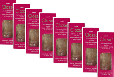 

Elegant CLOZAC FACE WASH PACK OF 8*60ML ANTI ACNE (ANTI PIMPLES) & ANTI BACTERIAL Face Wash(480 ml)
