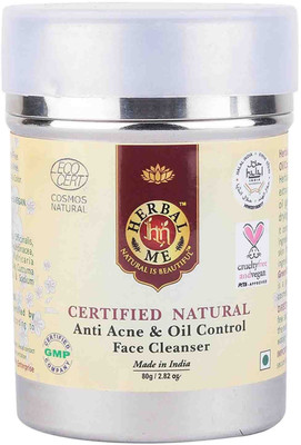 

Herbal Me Anti Acne & Oil Control Face Wash,80g,Certified Natural by Ecocert (France), in unique SS jar Face Wash(170 g)