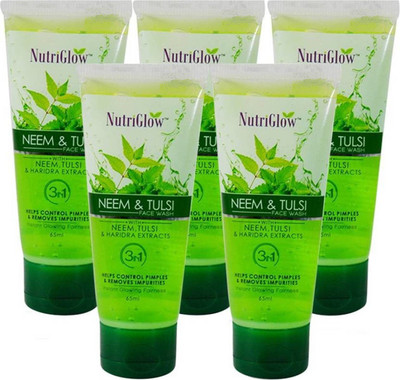 NutriGlow Neem & Tulsi Face Wash (Pack of 5) Face Wash(65 ml)