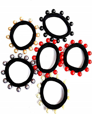 

Rk Premium Quality Black Elastic Multicolour Shiny Pearl Rubber Band, Hair Band, Hair Accessories for Girls,Kids and Women (Pack of 6) Hair Band(Multicolor)