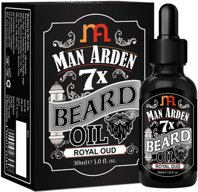 

Man Arden 7X Beard Oil (Royal Oud) - 7 Premium Oils Blend For Beard Growth & Nourishment Hair Oil(30 ml)