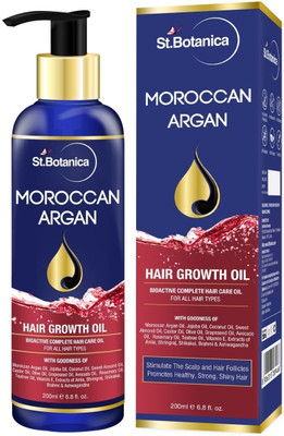 

St.Botanica Moroccan Argan Hair Growth Oil (With Jojoba, Almond, Castor, Olive, Avocado, Rosemary) Hair Oil(200 ml)