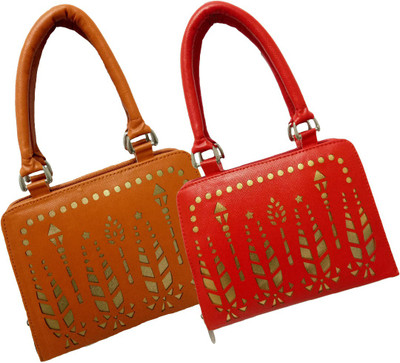 

landloper Hand-held Bag(Red, Tan)