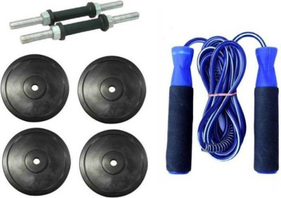 

N.VCOMMUNICATION24X7 8 KG PACK OF 2 KG 4 PVC PLATES + 2 DUMBBELL ROD + ( SKIPPING ROP. BLUE ) Gym & Fitness Kit