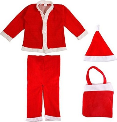 Masti Zone Boys & Girls Party(Festive) Dress Trouser, Cap, Coat(Red)