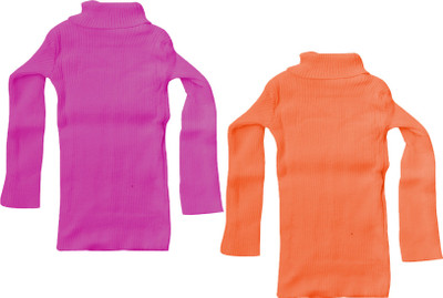 IndiWeaves Girls Casual Pure Wool Sweater Top(Multicolor, Pack of 2)