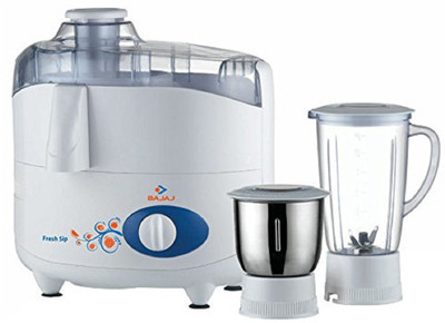 

Bajaj 450 Watt Fresh Sip Juicer 450 Juicer Mixer Grinder(White, 2 Jars)