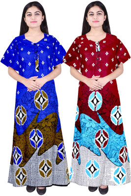 SILVER ORGANISATION Women Nighty(Blue)