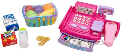 

ICE TREE Supermarket Shopping Cash Register Play Set with Scanner (Pink)