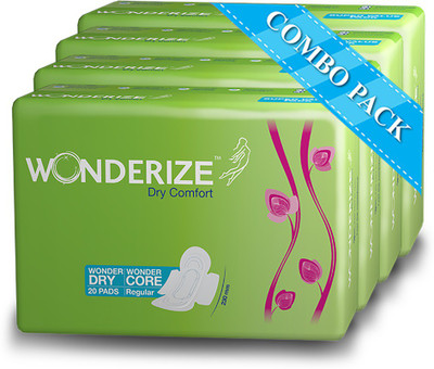 

Wonderize Dry Comfort 230 mm - 20 pads (Combo of 4) Sanitary Pad(Pack of 20)