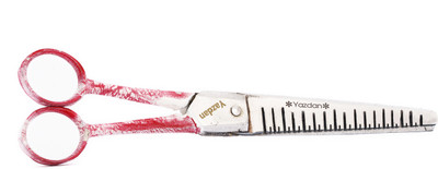 

Yazdan Barber Scissor (Texturizing Series) - Thinning 2 Way Teeth Blades Scissors (Set of 1, Blend of Pink & White) Scissors(Set of 1, Blend of Pink & White)
