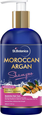 

St.Botanica Moroccan Argan Hair Shampoo - No SLS / Paraben - With Argan Oil, Silk Protein, Almond Oil, Rosemary, Jojoba Oil, Green Tea & B5(300 ml)