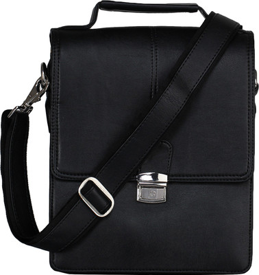 

HICRA Men Casual Black PU Sling Bag