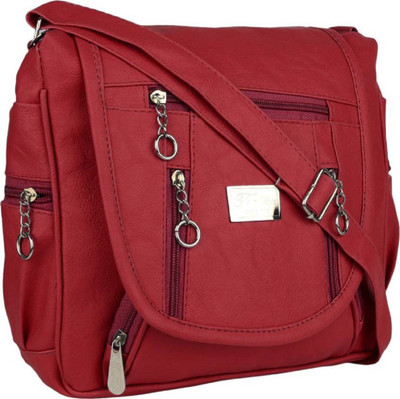 

Zakra Women Casual Maroon PU Sling Bag