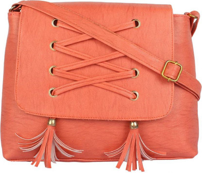 

Zakra Women Casual Orange PU Sling Bag