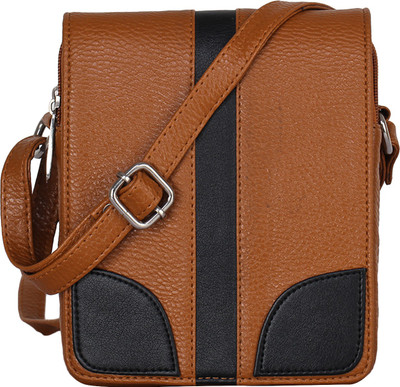

HICRA Men & Women Casual Brown PU Sling Bag