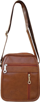 

SM Men & Women Formal Tan Leatherette Sling Bag
