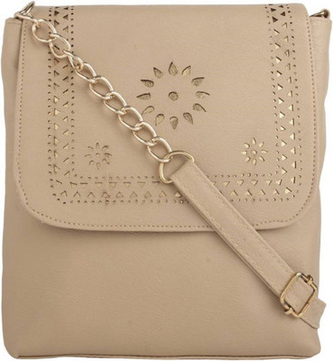 

Zakra Women Casual Beige PU Sling Bag
