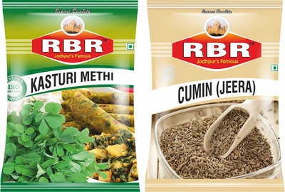 

RBR Premium Mix Spices-Dried Fenugreek Leaves(Kasturi Methi),Cumin Seeds(Jeera), 100g Each(2 x 100 g)