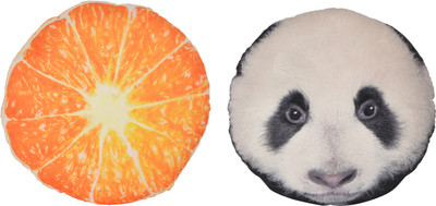 

Deals India 3D Creative Plus Squishy Fruit pillow Back Cushion - Orange (35 cm) and Animal 3D print cushion - Panda (35 cm) set of 2 - 35 cm(Multicolor)