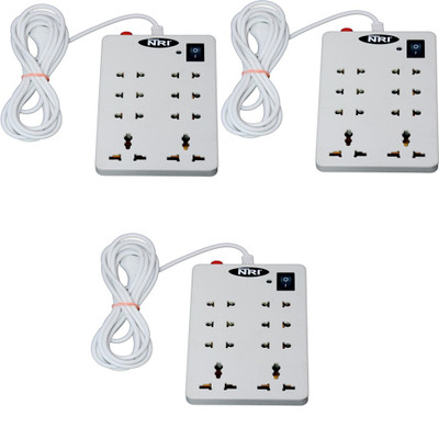 

NXT POWER 8+1 (3 PCS) 8 Socket Surge Protector(White)