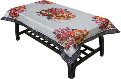 KUBER INDUSTRIES Floral 4 Seater Table Cover(Grey, Cotton)