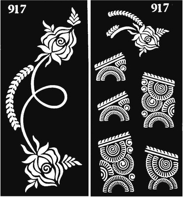 

ivana's Henna Tattoo Stencil (Set of 2) Women Girls Body Paint Temporary Tattoo (53) (tatto)(TATTO)
