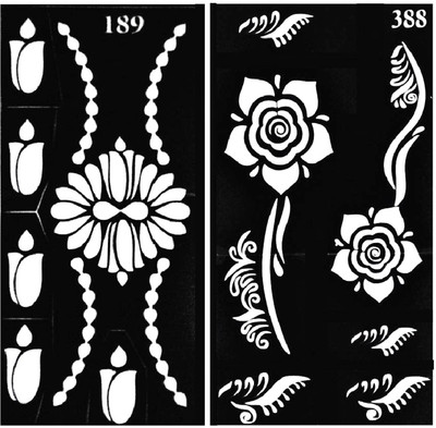 

ivana's Henna Tattoo Stencil (Set of 2) Women Girls Body Paint Temporary Tattoo (54) (tatto)(BODY ART)