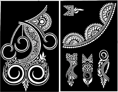 

ivana's Henna Tattoo Stencil (Set of 2) Women Girls Body Paint Temporary Tattoo(tatto)
