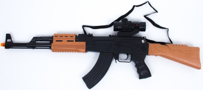 

ICE TREE ARMY FORCE AUTOMATIC RIFLE AK-7744B Toy (Flashing, Fire Sound, Battery Operated, Quavering)(Brown)
