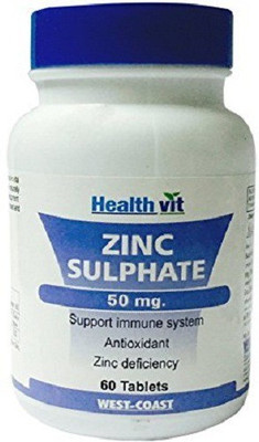

HealthVit Zinc Sulphate 50mg 60 Tablets(60 No)